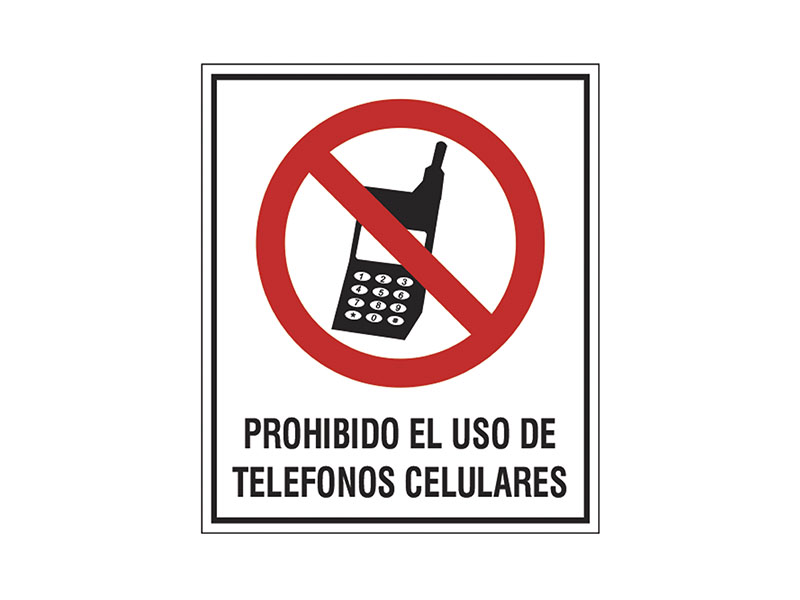 Prohibido el uso de telfonos celulares.