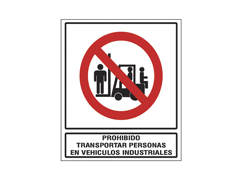 Montacargas prohibido transportar personas.