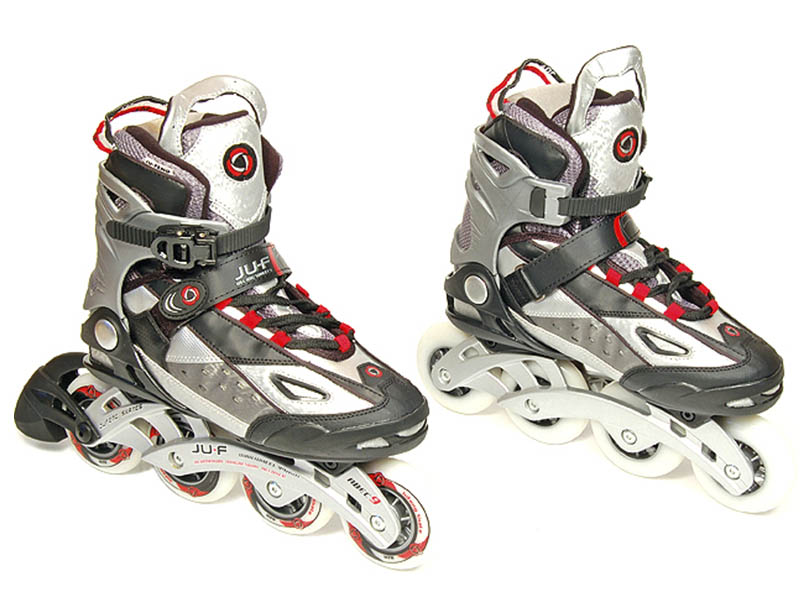 Roller gris con negro talles fijos.