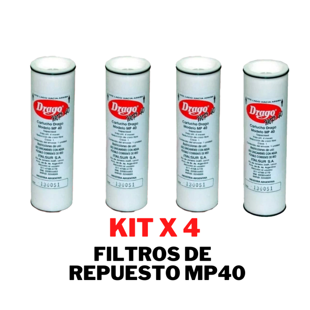 Kit 4 filtros de repuesto MP40