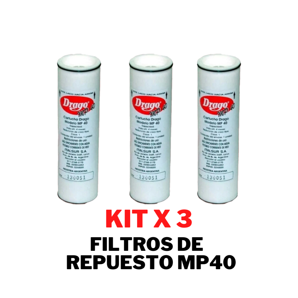 Kit 3 filtros de repuesto MP40