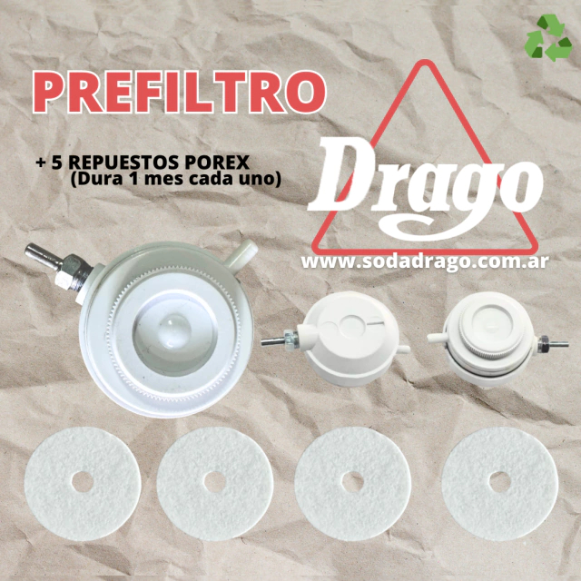 Prefiltro Drago + 4 repuestos Porex